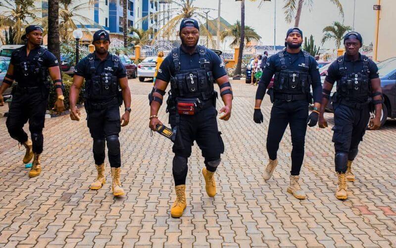 Professional security guard in uniform